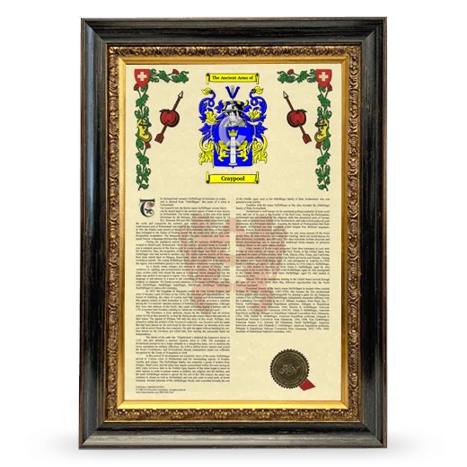 Craypool Armorial History Framed - Heirloom