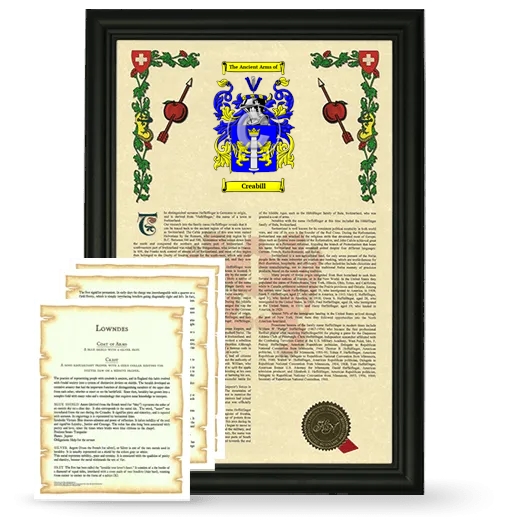 Creabill Framed Armorial History and Symbolism - Black