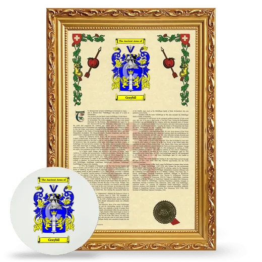 Graybil Framed Armorial History and Mouse Pad - Gold