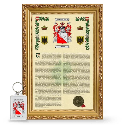 Kreidler Framed Armorial History and Keychain - Gold