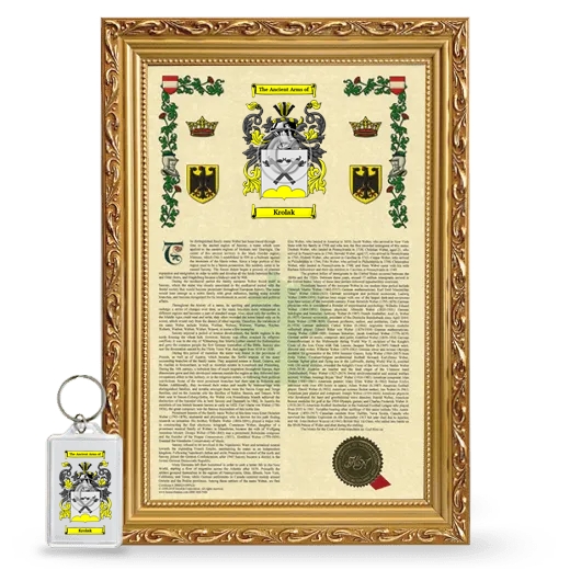 Krolak Framed Armorial History and Keychain - Gold