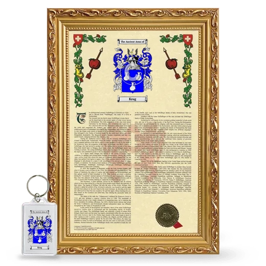 Krug Framed Armorial History and Keychain - Gold