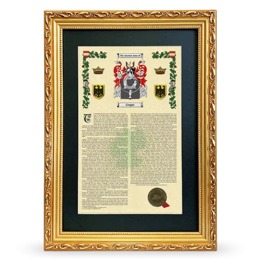 Cruger Deluxe Armorial Framed - Gold