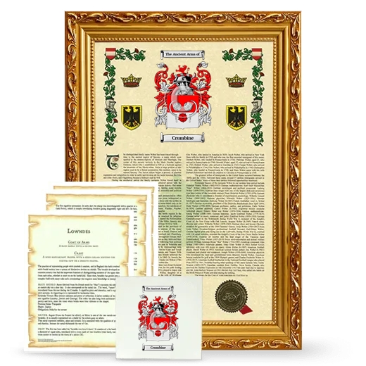 Crumbine Framed Armorial, Symbolism and Large Tile - Gold