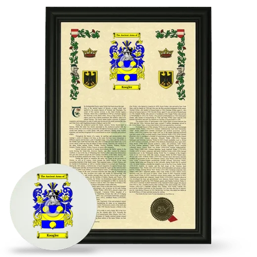 Koogler Framed Armorial History and Mouse Pad - Black