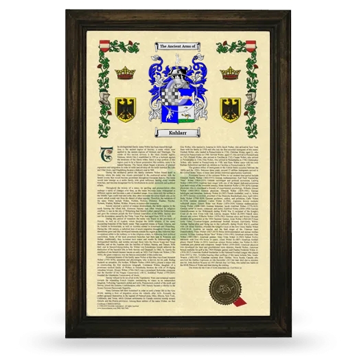 Kuhlarr Armorial History Framed - Brown