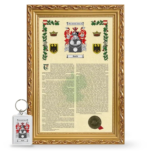 Kurth Framed Armorial History and Keychain - Gold