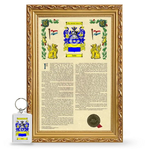 Laan Framed Armorial History and Keychain - Gold