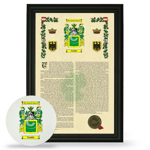 Vanlehr Framed Armorial History and Mouse Pad - Black