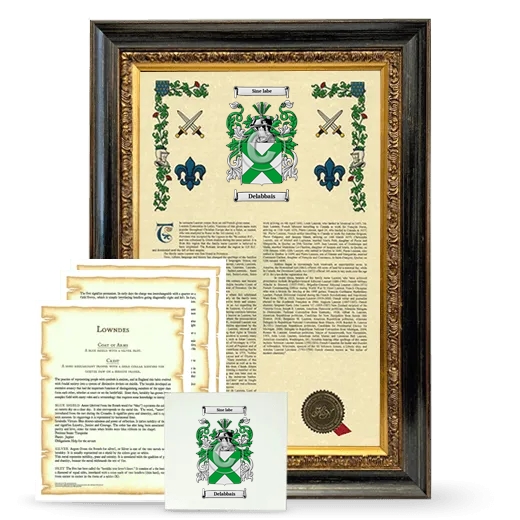 Delabbais Framed Armorial, Symbolism and Large Tile - Heirloom