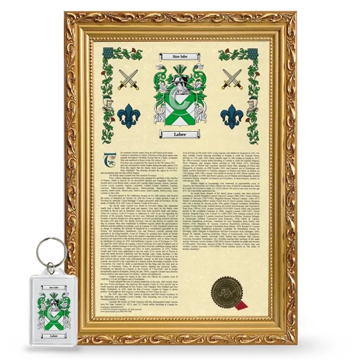 Labee Framed Armorial History and Keychain - Gold