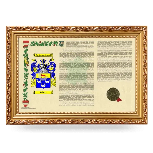 Labere Armorial Landscape Framed - Gold