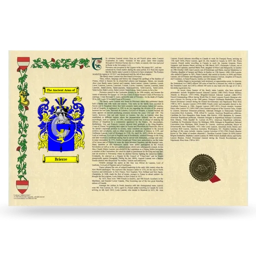 Brierre Armorial History Landscape Style