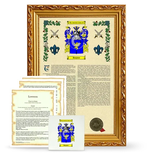 Bruyere Framed Armorial, Symbolism and Large Tile - Gold