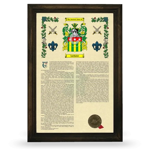 Lachaise Armorial History Framed - Brown