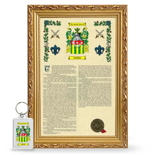 Lachaise Framed Armorial History and Keychain - Gold
