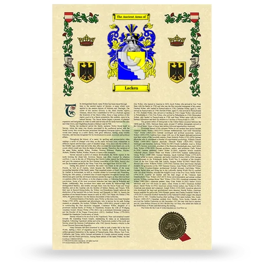 Lacken Armorial History with Coat of Arms