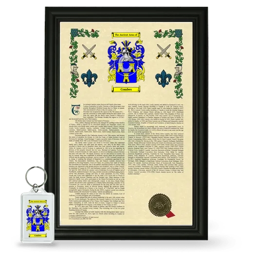 Combes Framed Armorial History and Keychain - Black