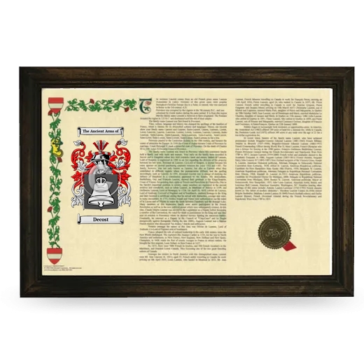 Decost Armorial Landscape Framed - Brown