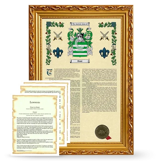 Hont Framed Armorial History and Symbolism - Gold