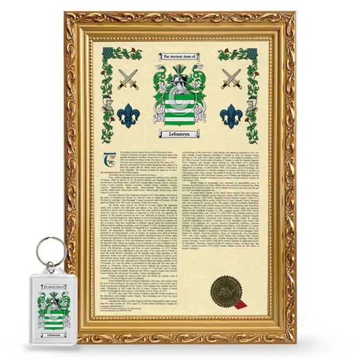 Lefonteyn Framed Armorial History and Keychain - Gold