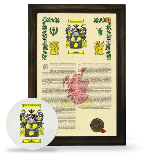 Laidlaw Framed Armorial History and Mouse Pad - Brown