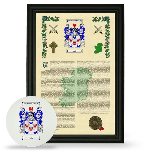 Lolly Framed Armorial History and Mouse Pad - Black