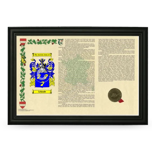 Lelande Armorial Landscape Framed - Black