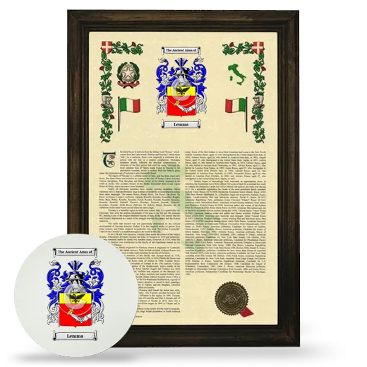 Lemma Framed Armorial History and Mouse Pad - Brown