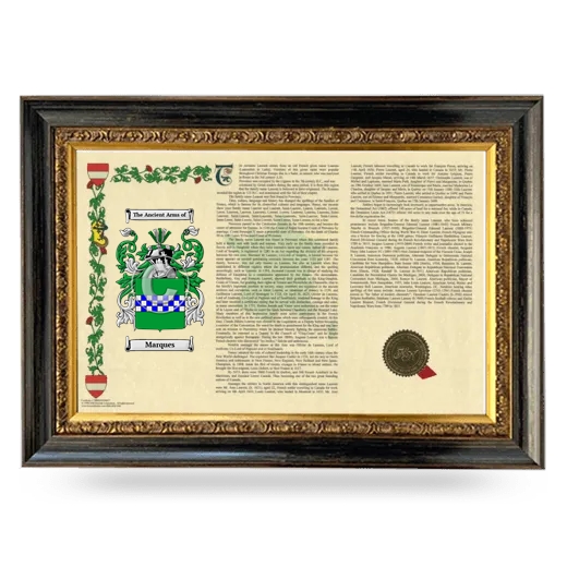 Marques Armorial Landscape Framed - Heirloom