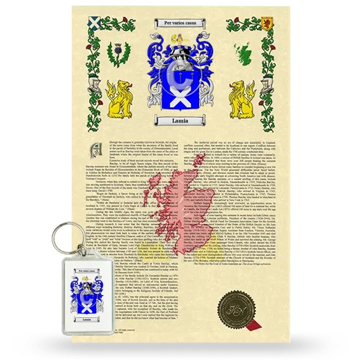 Lamia Armorial History and Keychain Package