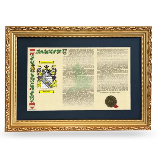 Amborne Deluxe Armorial Landscape Framed - Gold