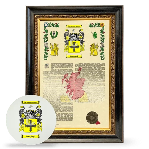 Lamplugh Framed Armorial History and Mouse Pad - Heirloom