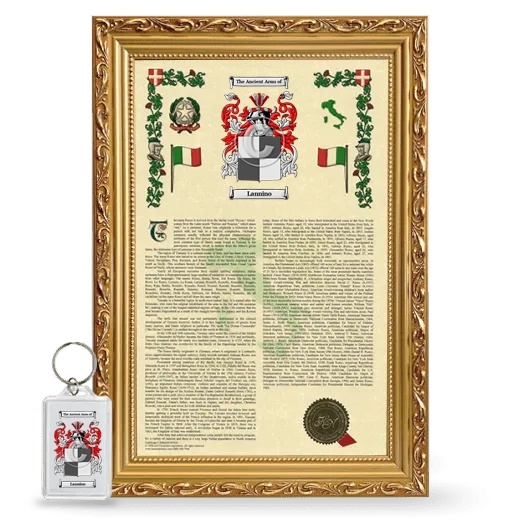 Lannino Framed Armorial History and Keychain - Gold