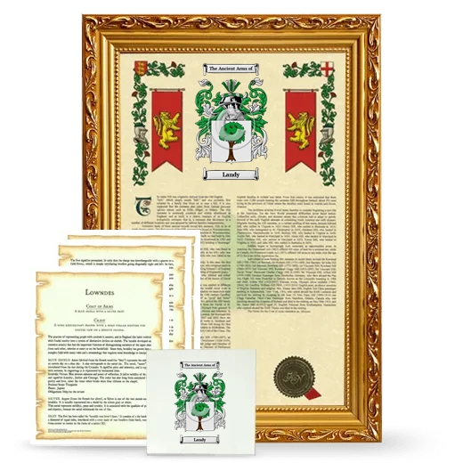 Landy Framed Armorial, Symbolism and Large Tile - Gold