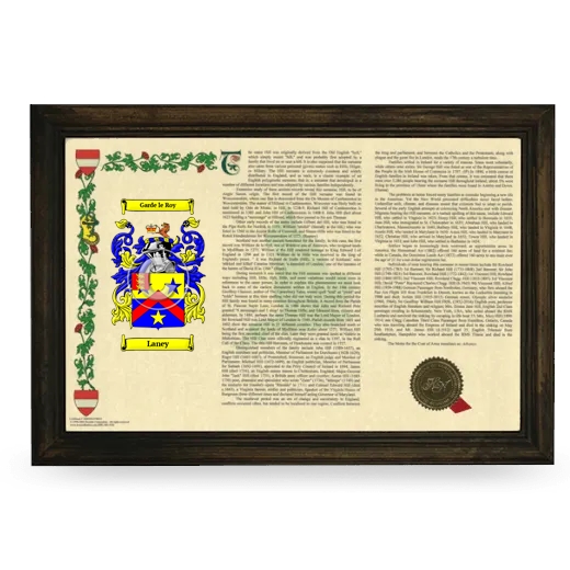 Laney Armorial Landscape Framed - Brown