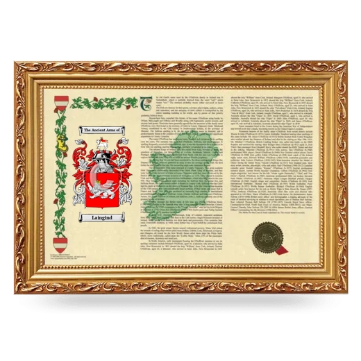 Laingind Armorial Landscape Framed - Gold