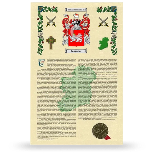 Langmint Armorial History with Coat of Arms