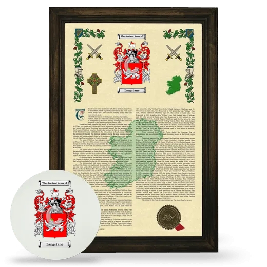 Langstane Framed Armorial History and Mouse Pad - Brown