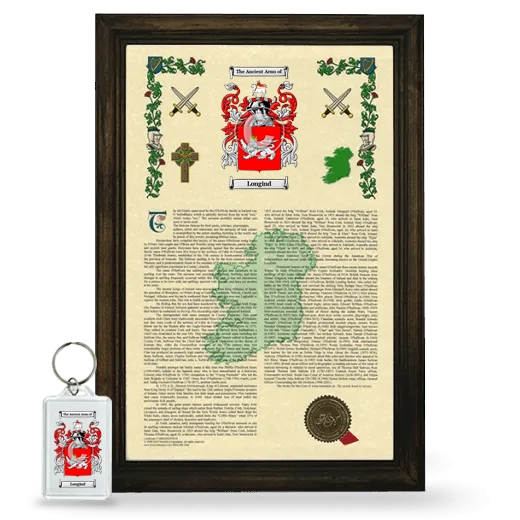 Longind Framed Armorial History and Keychain - Brown