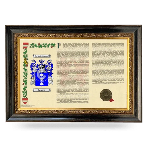 Langen Armorial Landscape Framed - Heirloom