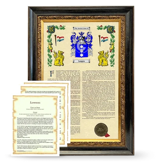 Langen Framed Armorial History and Symbolism - Heirloom