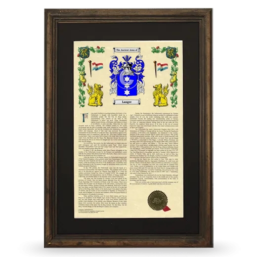 Langer Deluxe Armorial Framed - Brown