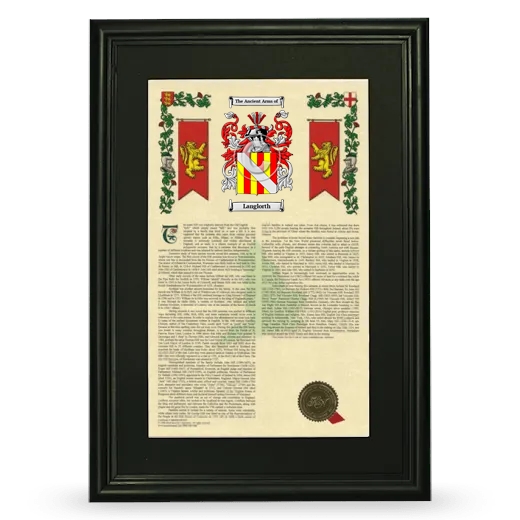 Langlorth Deluxe Armorial Framed - Black