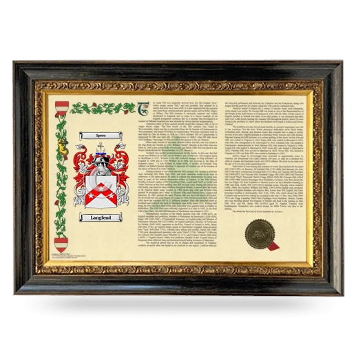 Langfend Armorial Landscape Framed - Heirloom