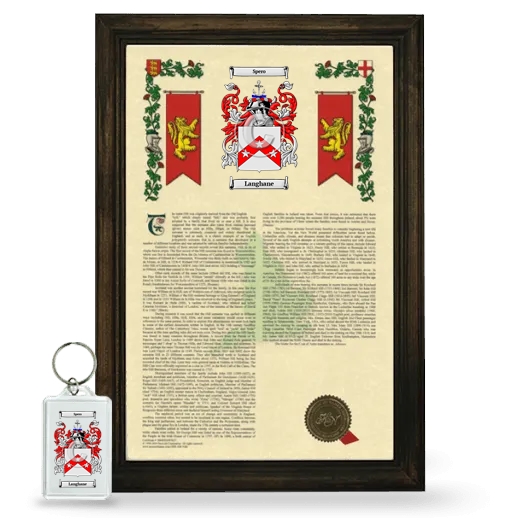Langhane Framed Armorial History and Keychain - Brown