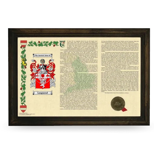 Langmead Armorial Landscape Framed - Brown