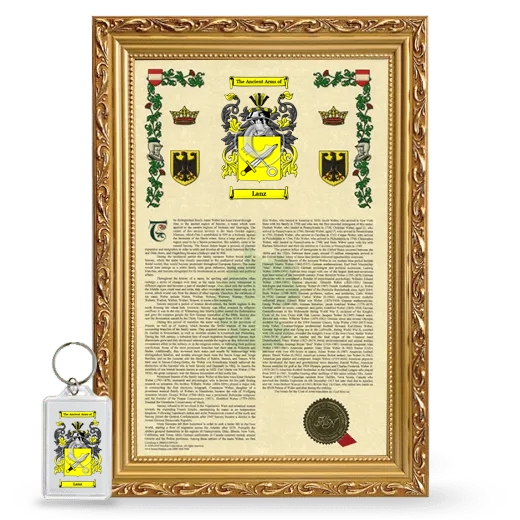 Lanz Framed Armorial History and Keychain - Gold