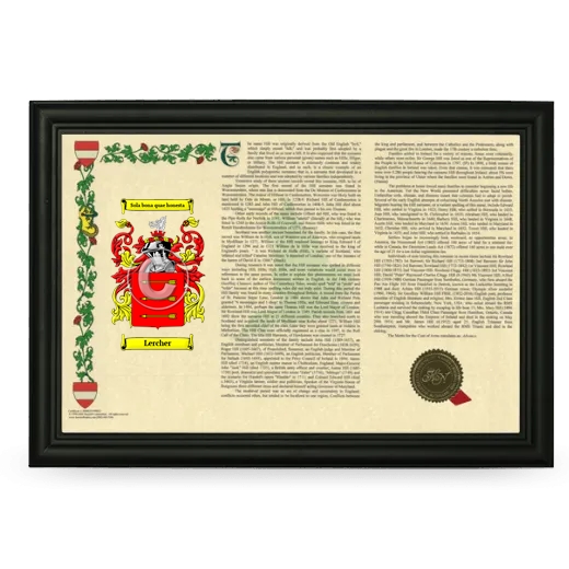 Lercher Armorial Landscape Framed - Black