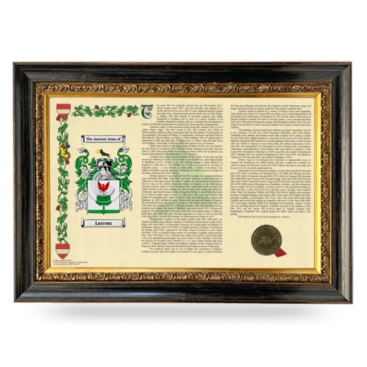 Larcom Armorial Landscape Framed - Heirloom